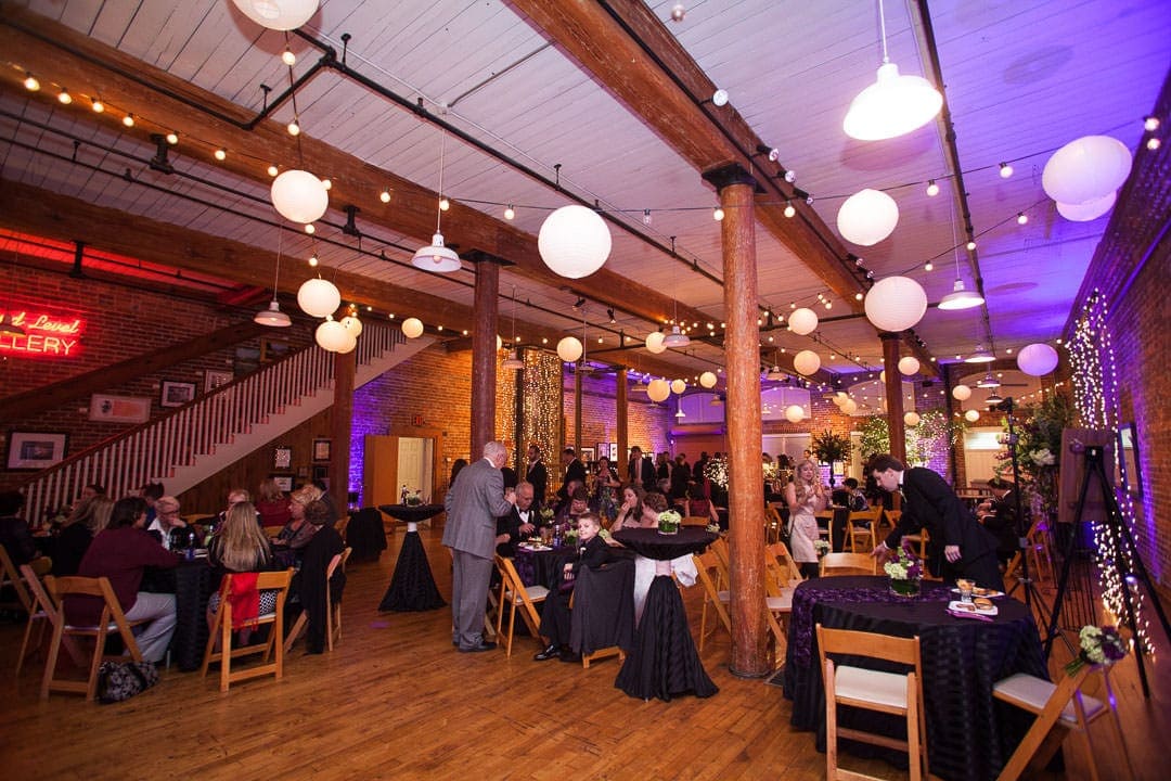wide room shot of a reception at city art gallery in columbia sc